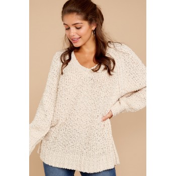 Pink Chill in The Air Sweater Apricot Khaki